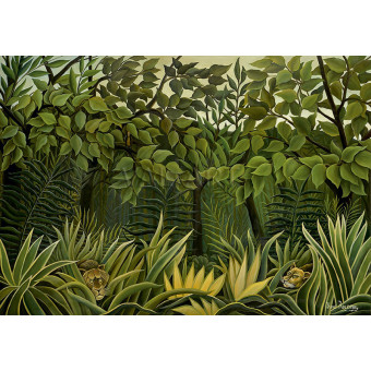 РЕПРОДУКЦИИ НА КАРТИНИ Два лъва нащрек в джунглата (1909)